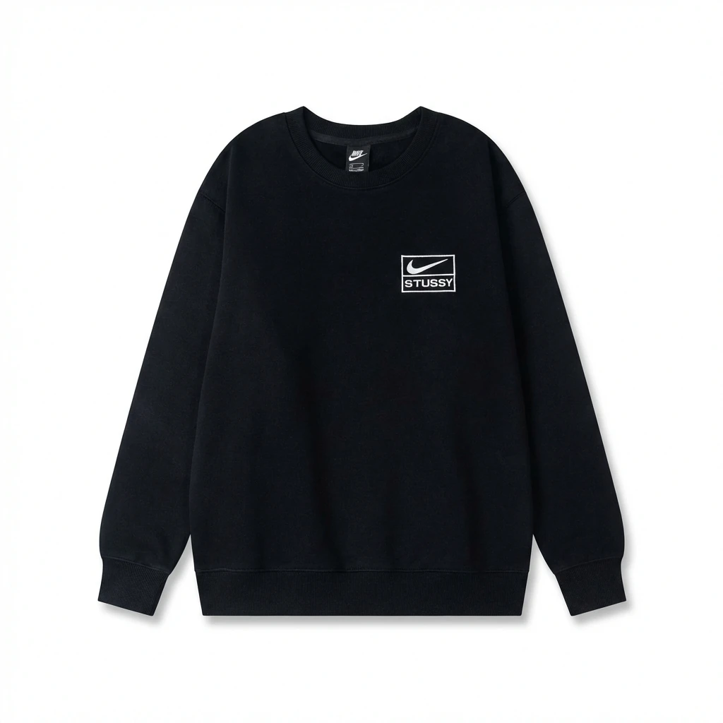 Stussy Co-branded Simple Black Sweatshirt