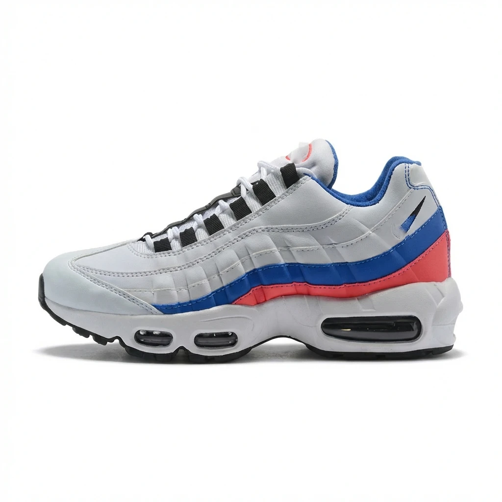 Nike Air Max 95 Trendy White, Red and Blue Sports Shoes