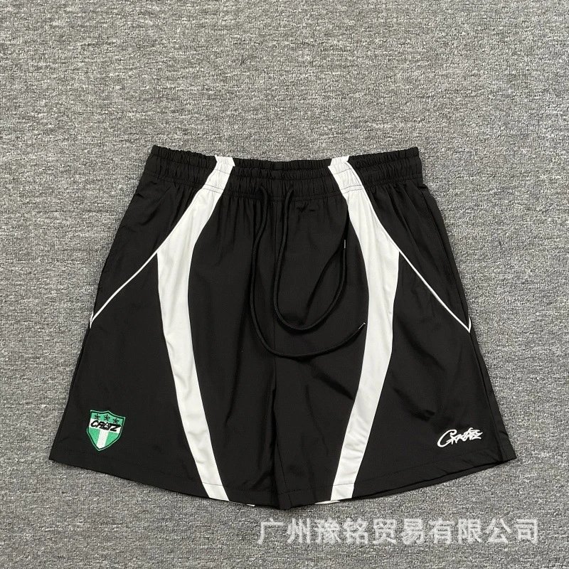 Corteiz Shield Logo Street Style Black and White Shorts