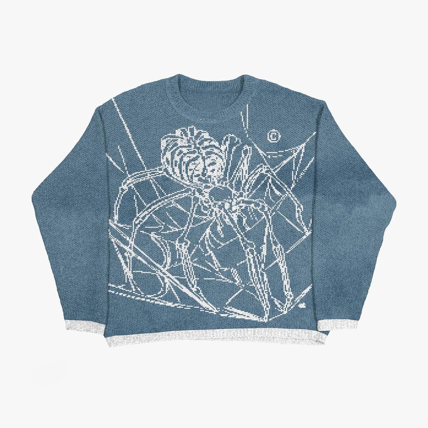 Compact Anime graphic sweater Black Knit Top for Smart Casual Looks