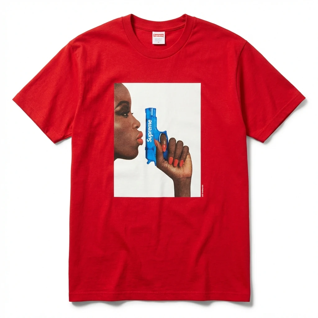 Supreme Pistol Print Style T-shirt