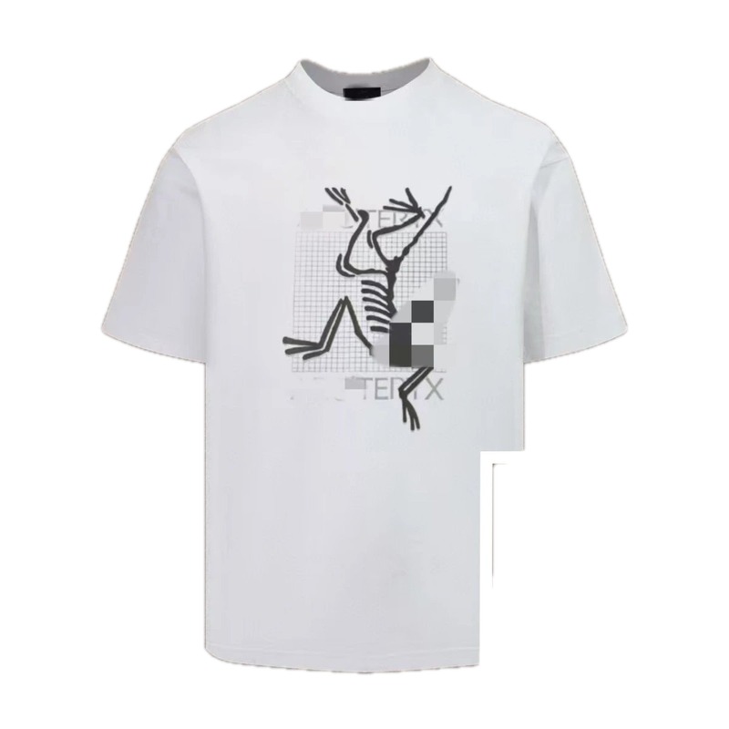 Archaeopteryx Skeleton Print Techwear Style White T-Shirt