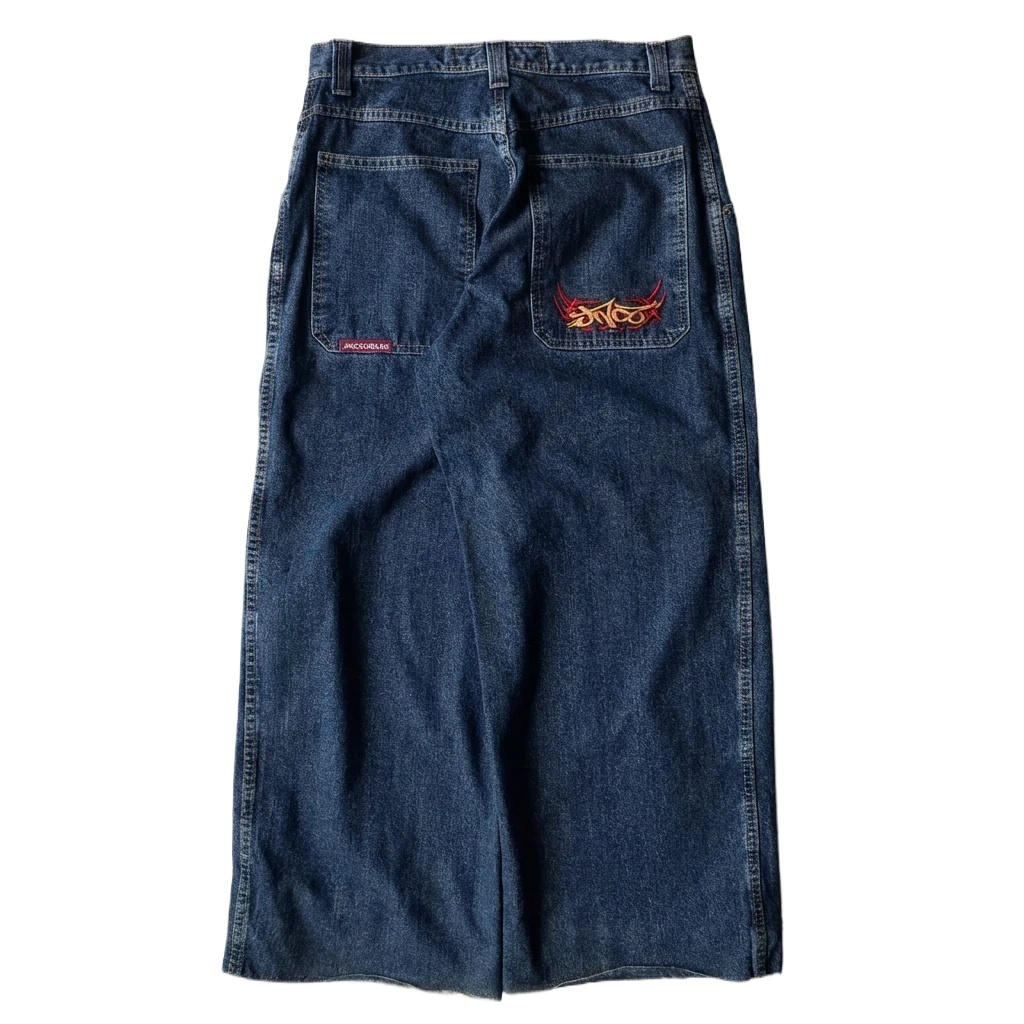 Y2K Big Orange Denim Blue Long Dress