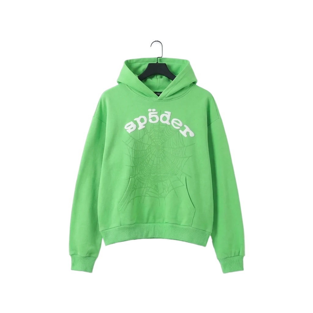 Sp5der Trendy Style Fluorescent Green Sweatshirt