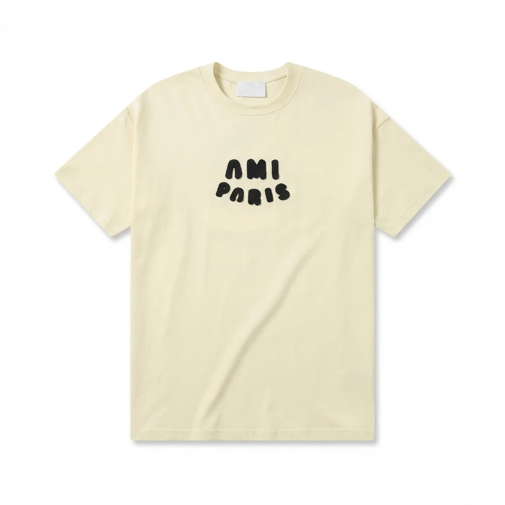 AMI Paris Casual Style Off-White T-shirt