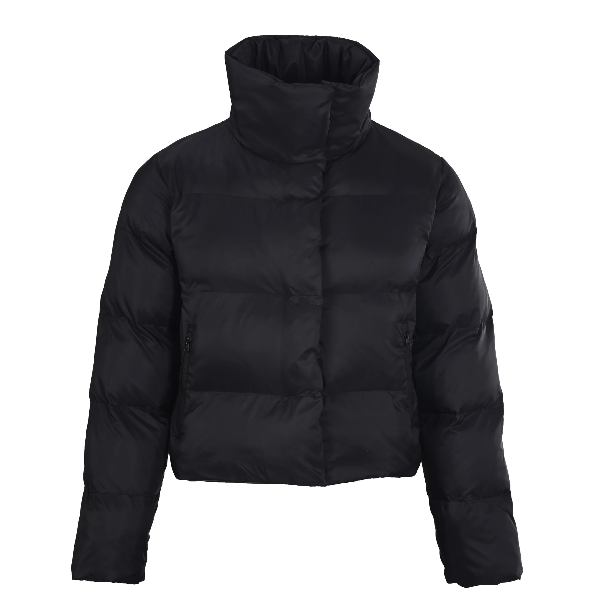 Daily Edit Stand-Collar Puffer Jacket - Black