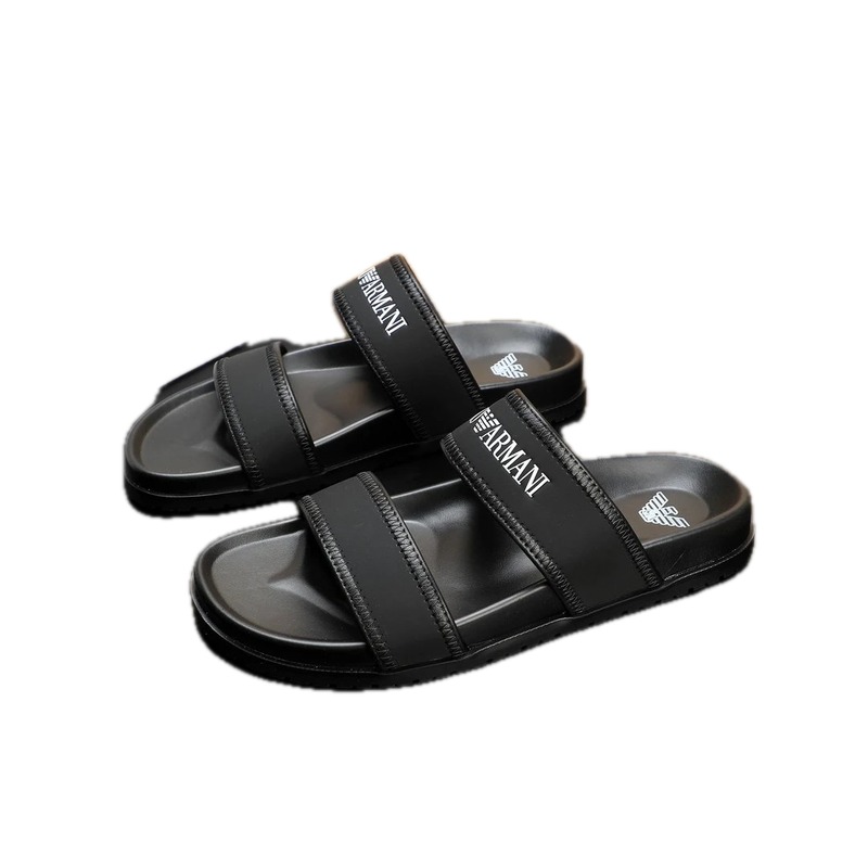 Armani Casual Style Black Slides