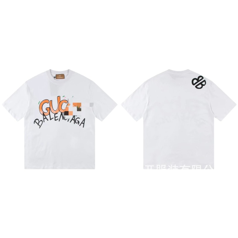 Balenciaga Co-branded Graffiti Street Style White T-shirt