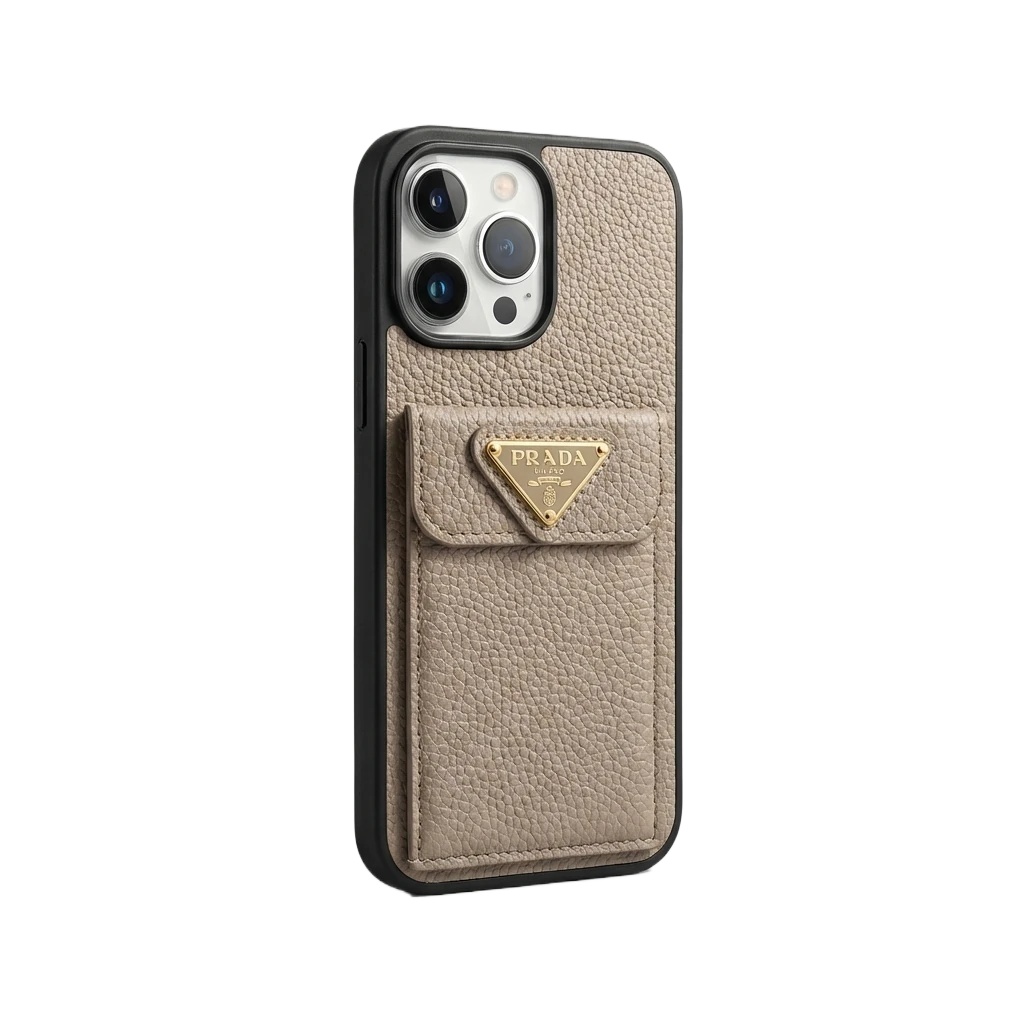 Prada Card Holder Style Light Gray iPhone Case