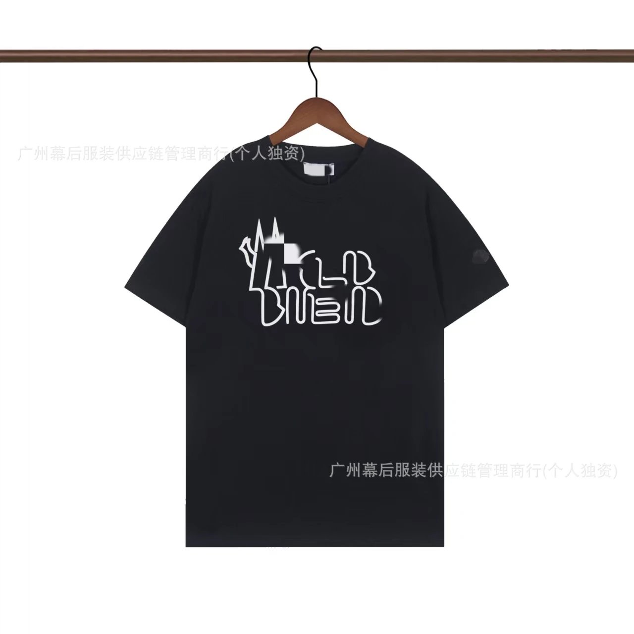 Moncler Neon Print Trendy & Cool Black T-Shirt