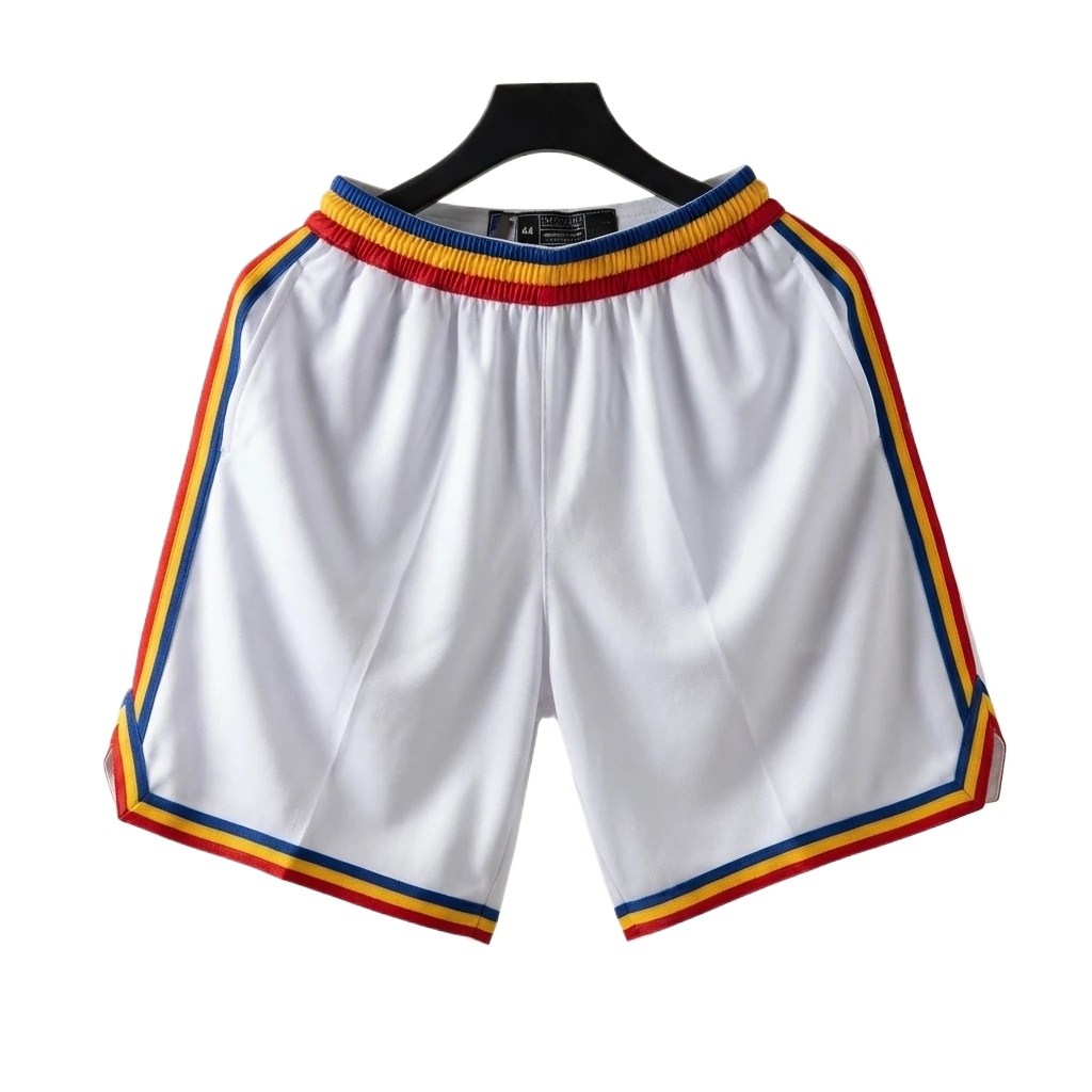 Curry series retro-style white shorts