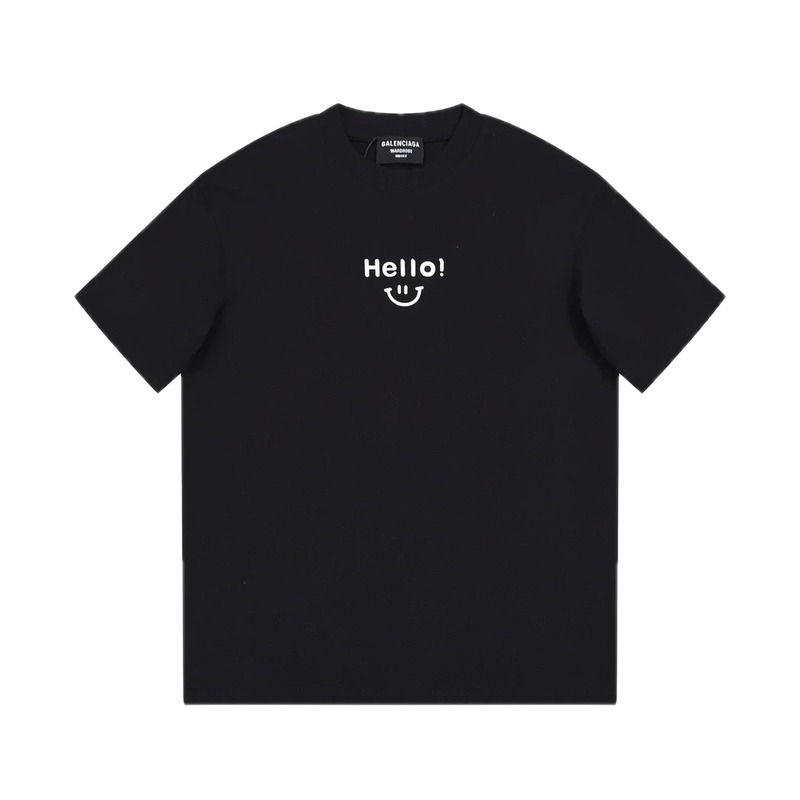 Balenciaga Smiley Print Street Style Black T-Shirt