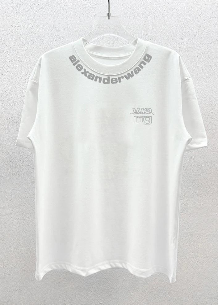 Alexander Wang Printed Street Style White T-Shirt