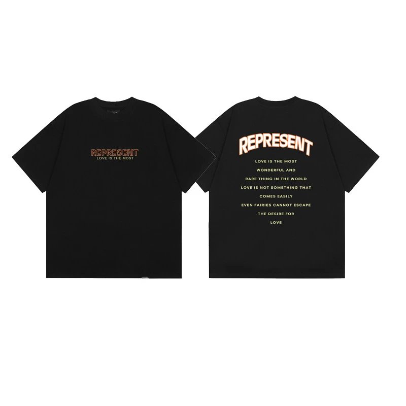 Represent Printed High Street Style Black Short-sleeve T-shirt