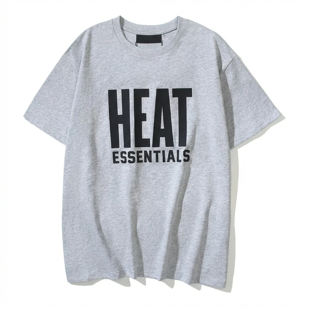 ESSENTIALS Simple Gray Short-sleeve Shirt