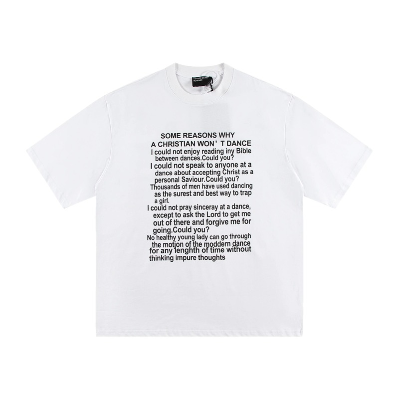 ERD Slogan Print Street Style White T-Shirt