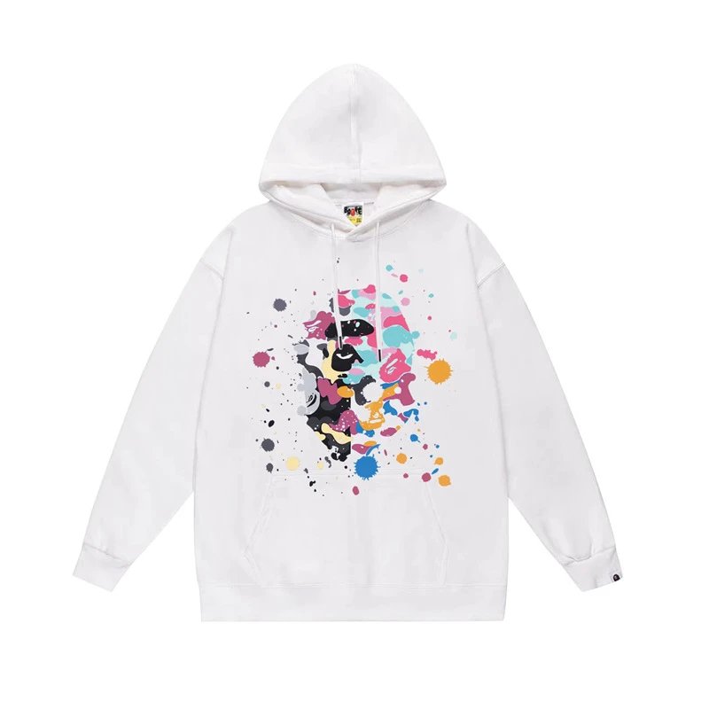 Bape camouflage style white hoodie