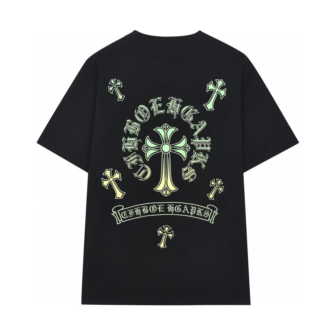 Chrome Hearts Cross Print Gothic Black Short-sleeve T-shirt