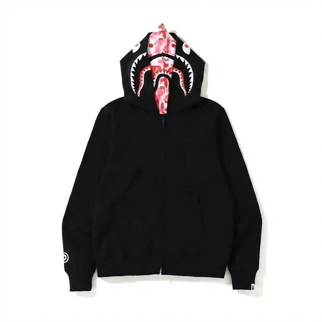 Bape Shark Series Black Streetwear Hoodie
