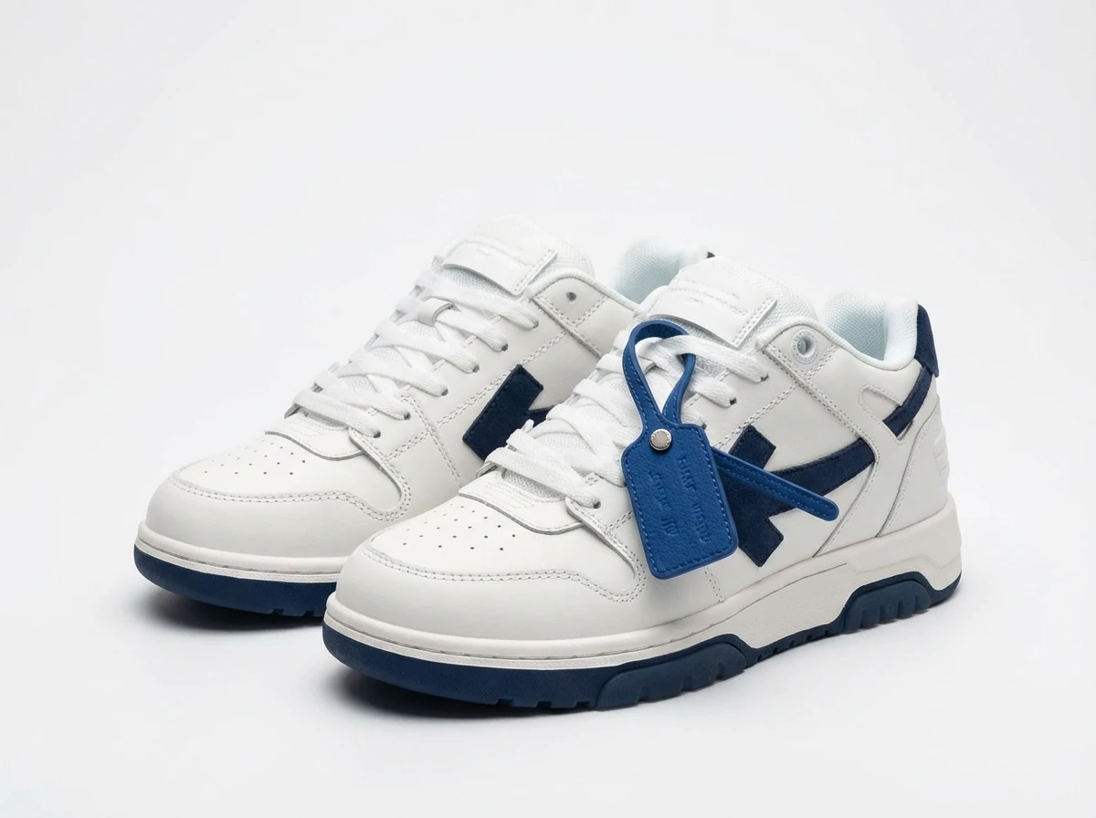 Off-White casual style white and blue sports shoes