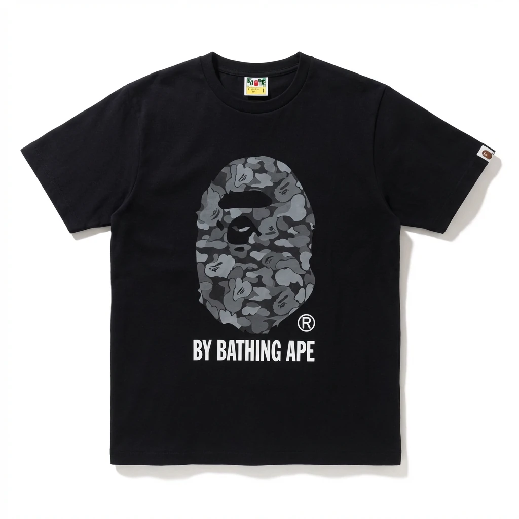 Bape Ape Head Camouflage Style Black T-shirt