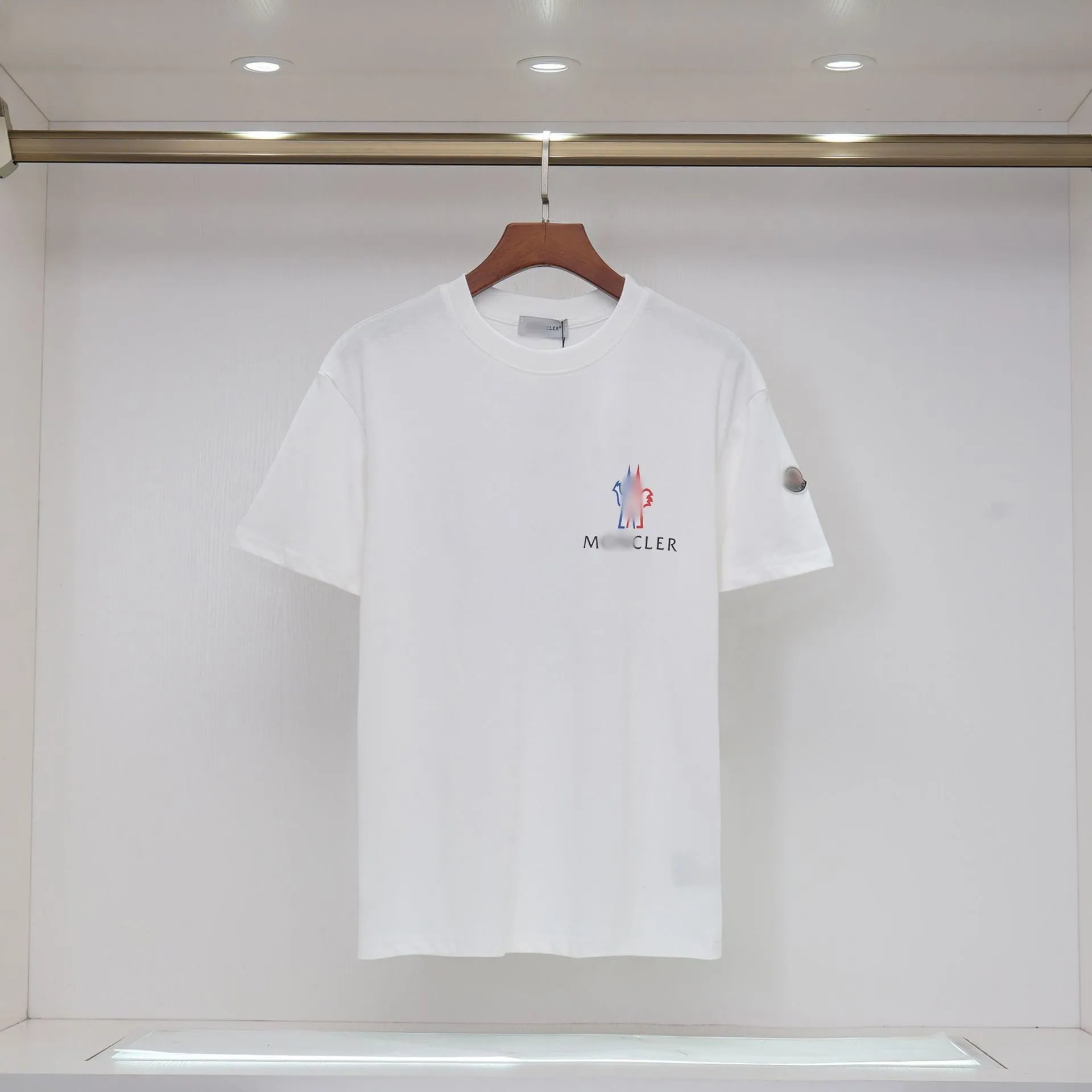 Moncler Printed Casual Style White Short-sleeve T-shirt