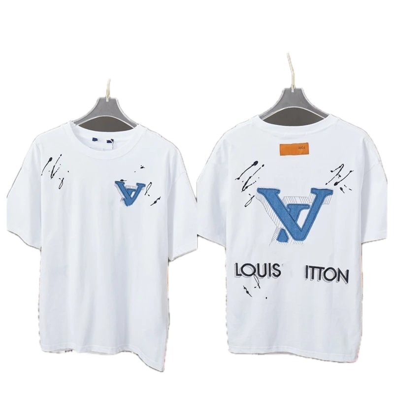 Louis Vuitton Graffiti Casual Style White Short-sleeve T-shirt