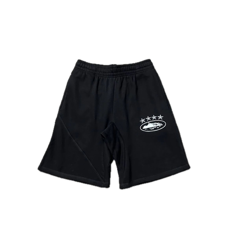 Corteiz five-star pattern black shorts