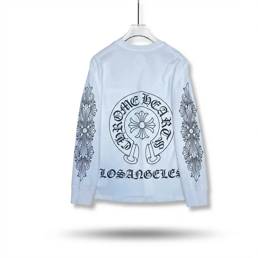 Chrome Hearts Retro Style White Long-Sleeve Shirt