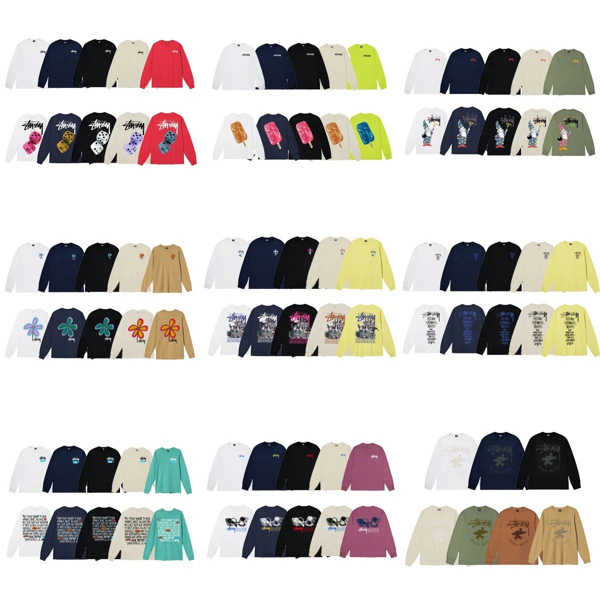 Stussy printed trendy long-sleeve