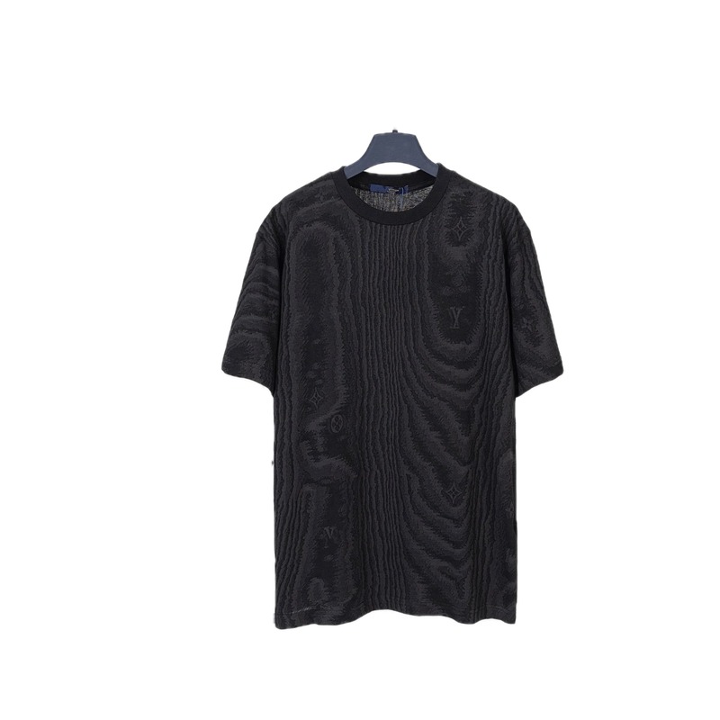 Louis Vuitton Wood-grain Jacquard Street-cool Black T-Shirt