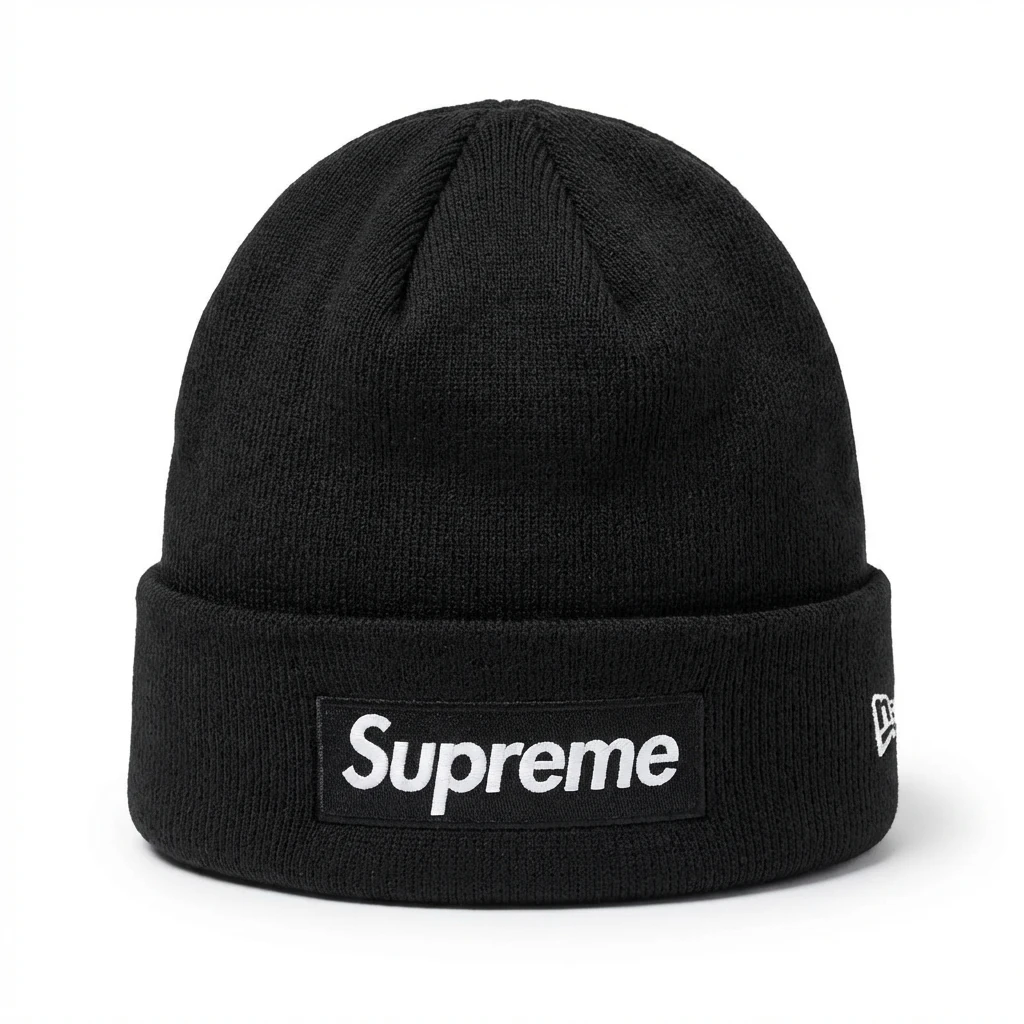 Supreme minimalist style black cold hat