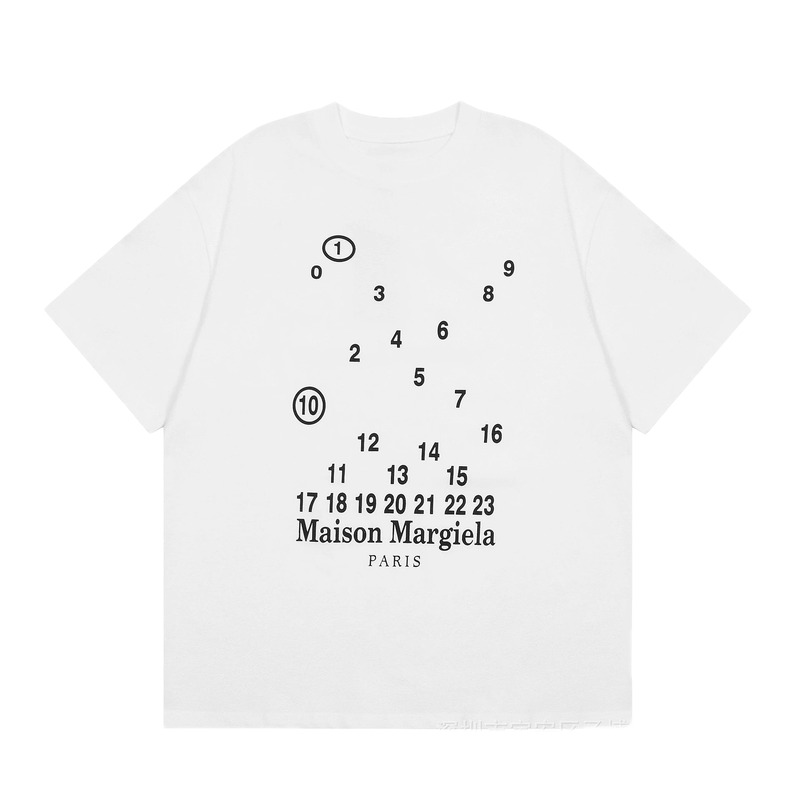 Maison Margiela Digital Print Trendy Cool Style White T-Shirt