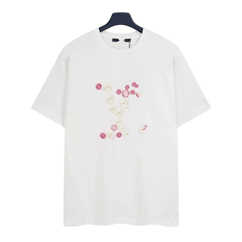 Louis Vuitton Floral Embroidered Casual White T-Shirt