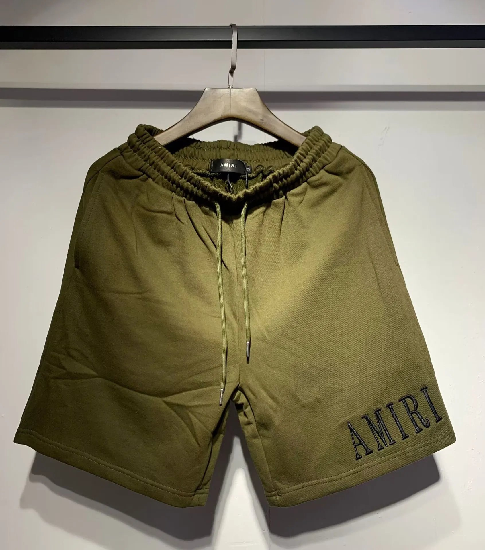 AMIRI Embroidered Casual Style Army Green Shorts