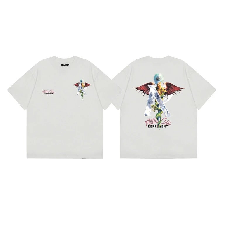 Represent Co-branded Vintage High Street Off-white Printed T-Shirt