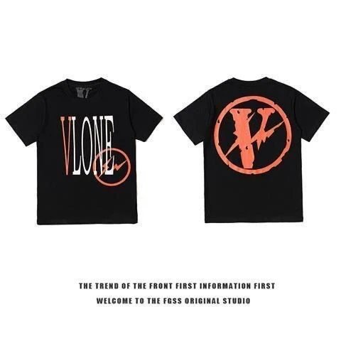 Vlone Monogram Logo T-shirt Black Purple Vlone for Casual Outfits