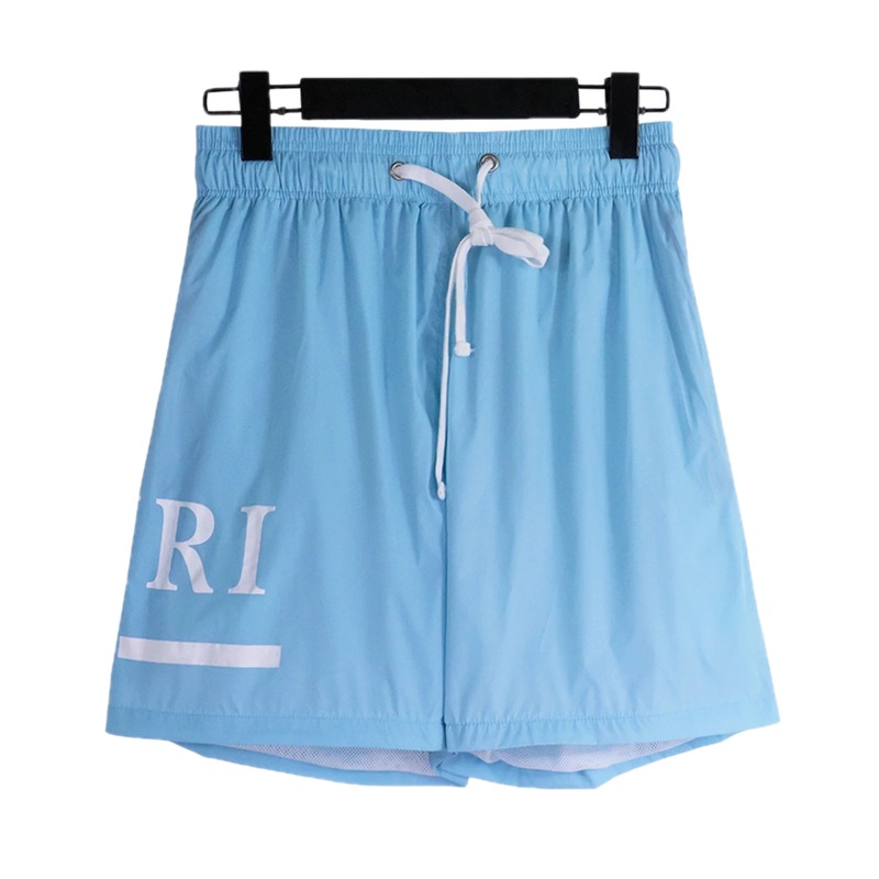 AMIRI Print Collection Street Style Light Blue Shorts