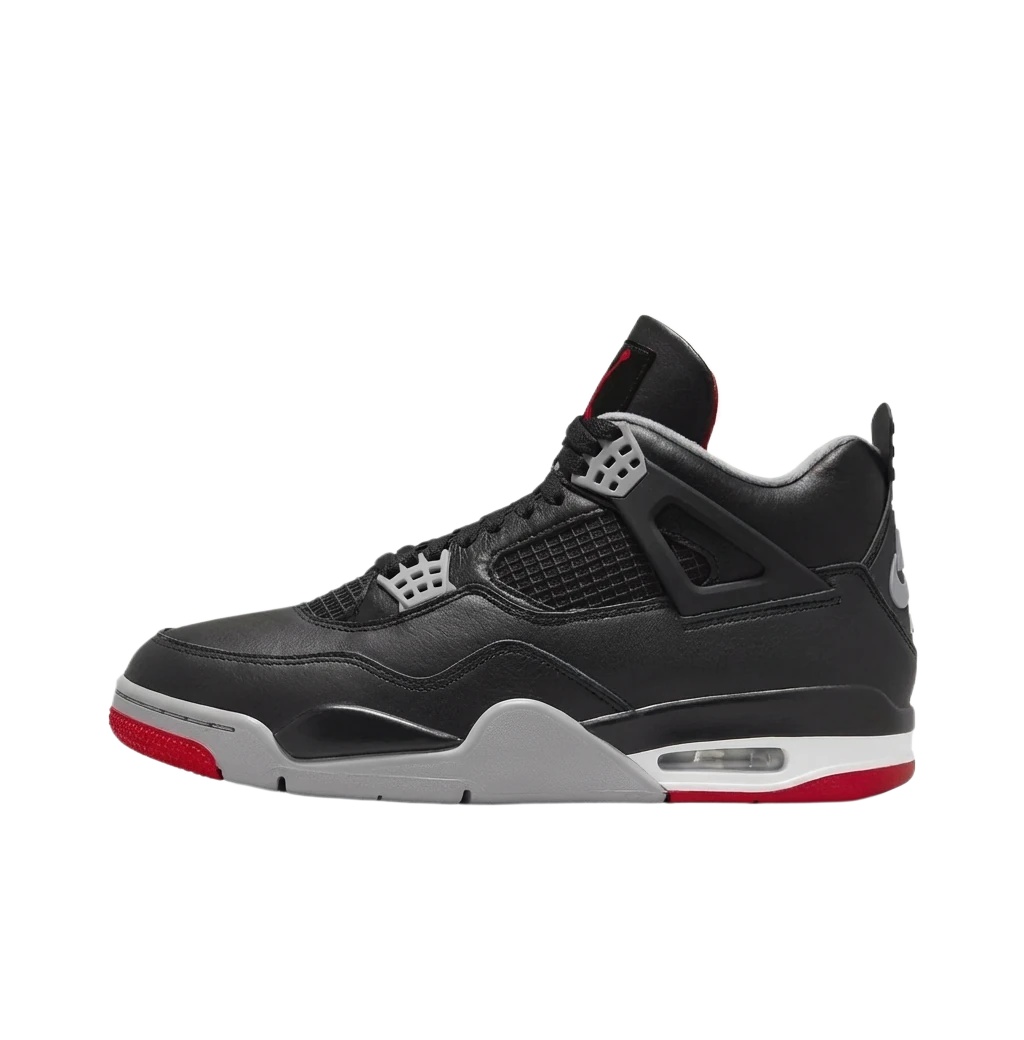 Jordan 4 Black, Grey and Red Trendy Shoes