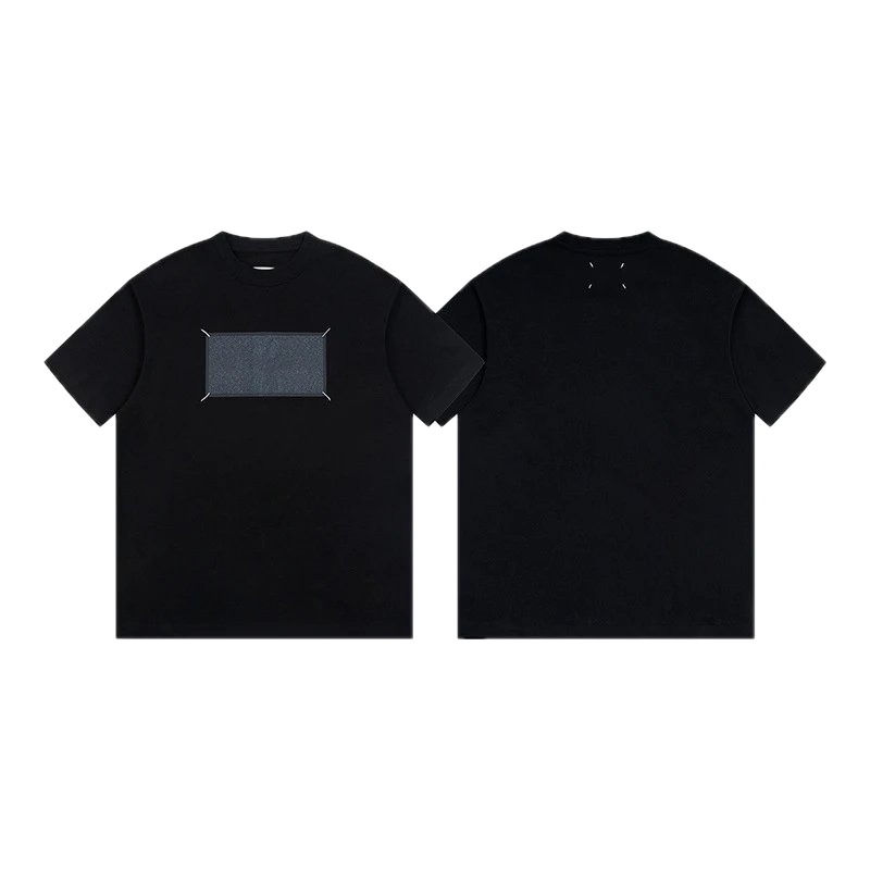 Maison Margiela Stitched Minimalist Style Black Short-sleeve T-shirt