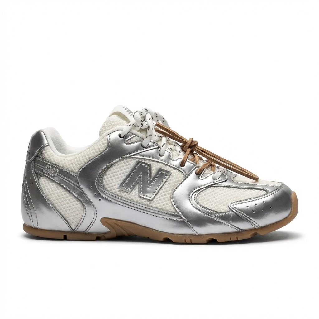 Miu Miu silver retro sports shoes