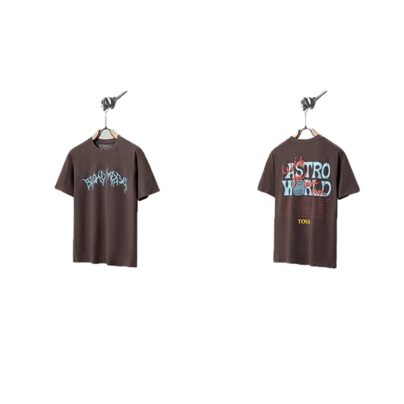 Travis Scott Astroworld Street Style Dark Brown T-Shirt