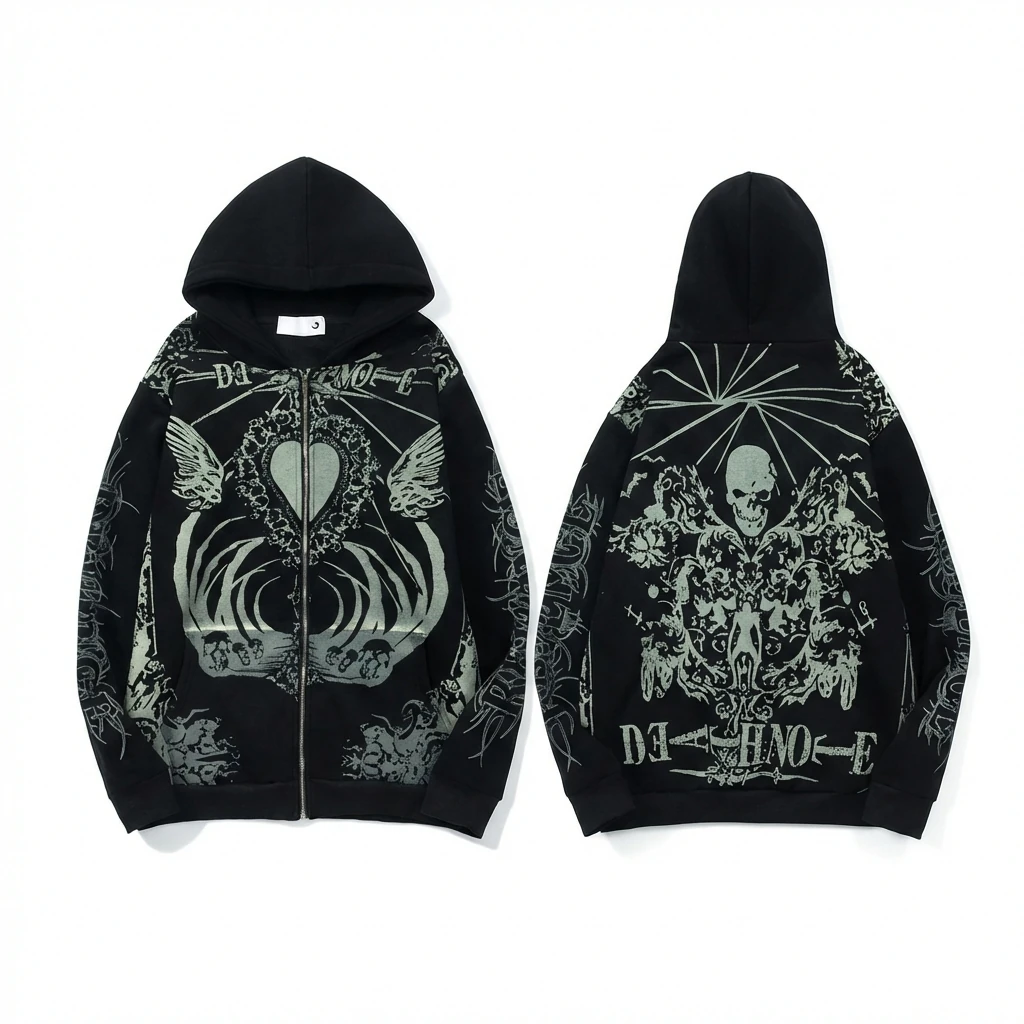 Revenge Dark Style Skull Print Hoodie