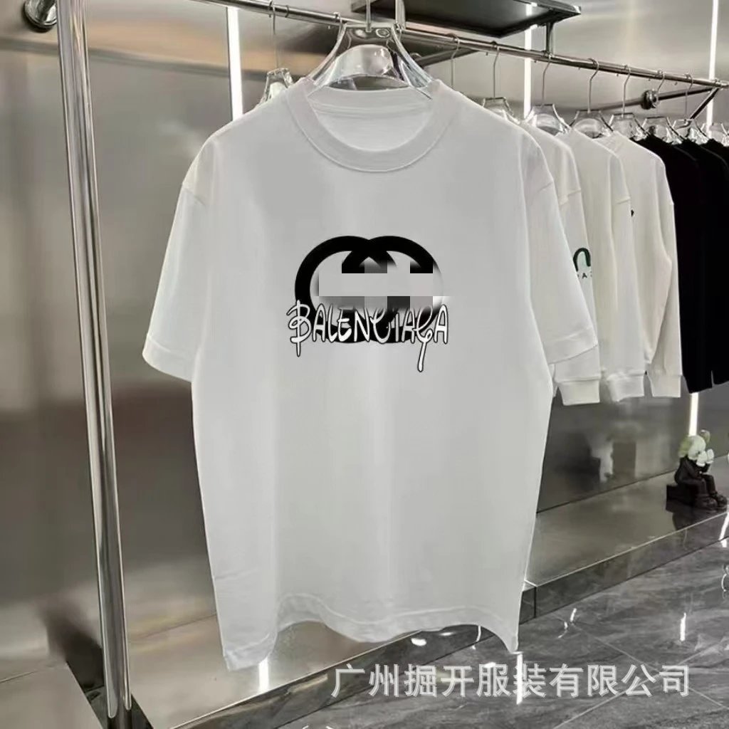 Balenciaga Graffiti Collaboration Street Style White T-Shirt