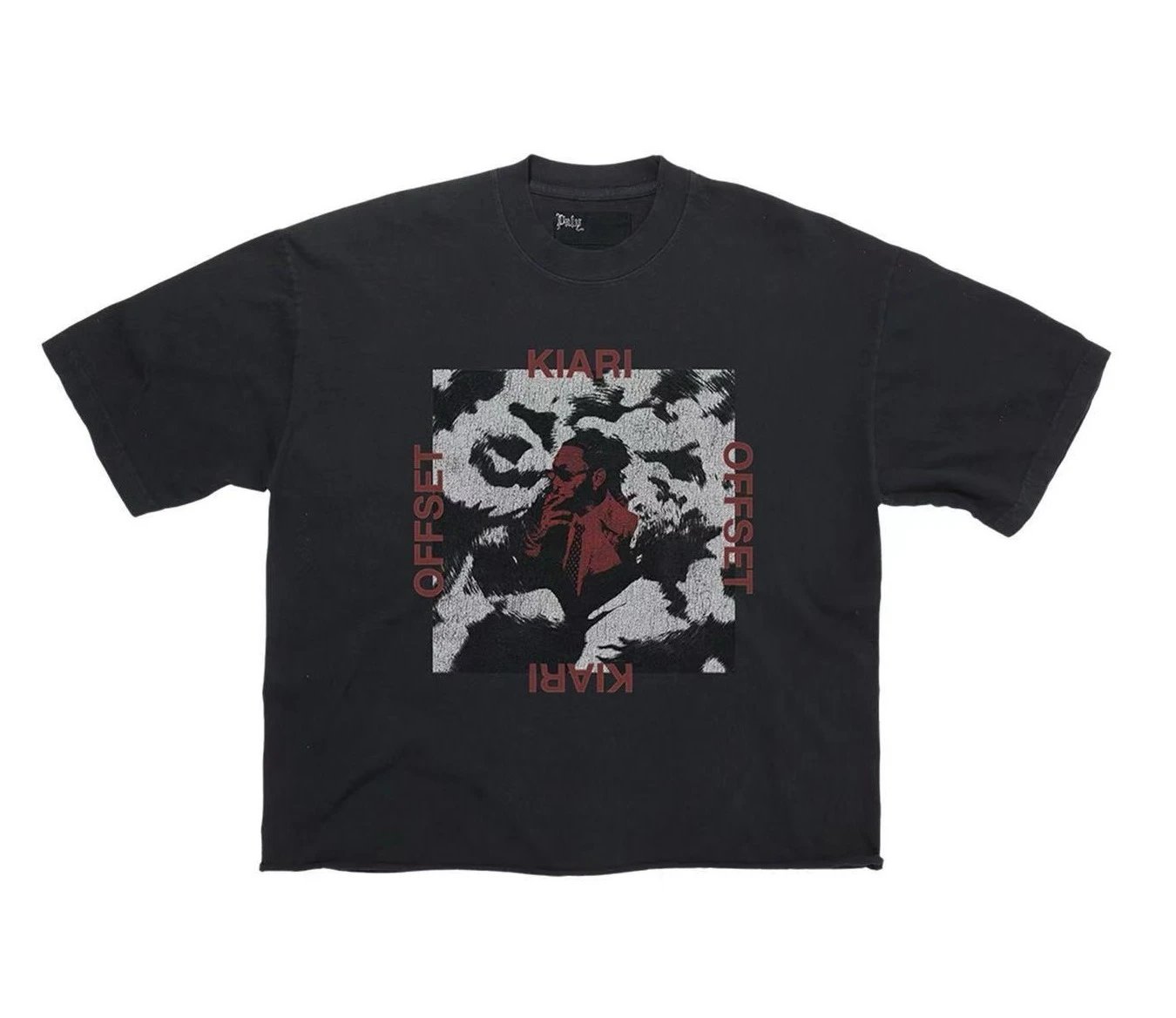 Paly Hollywood Portrait Print Street Style Black T-Shirt