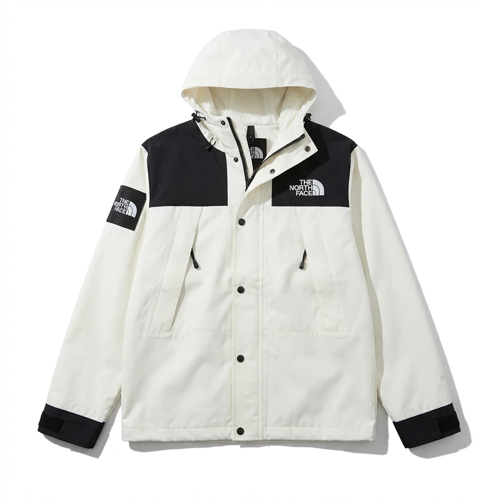 The North Face black-and-white stylish windbreaker
