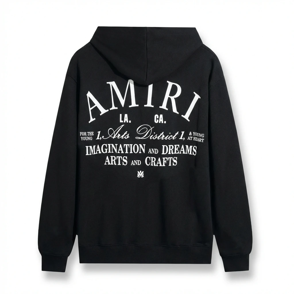 AMIRI printed style black hoodie