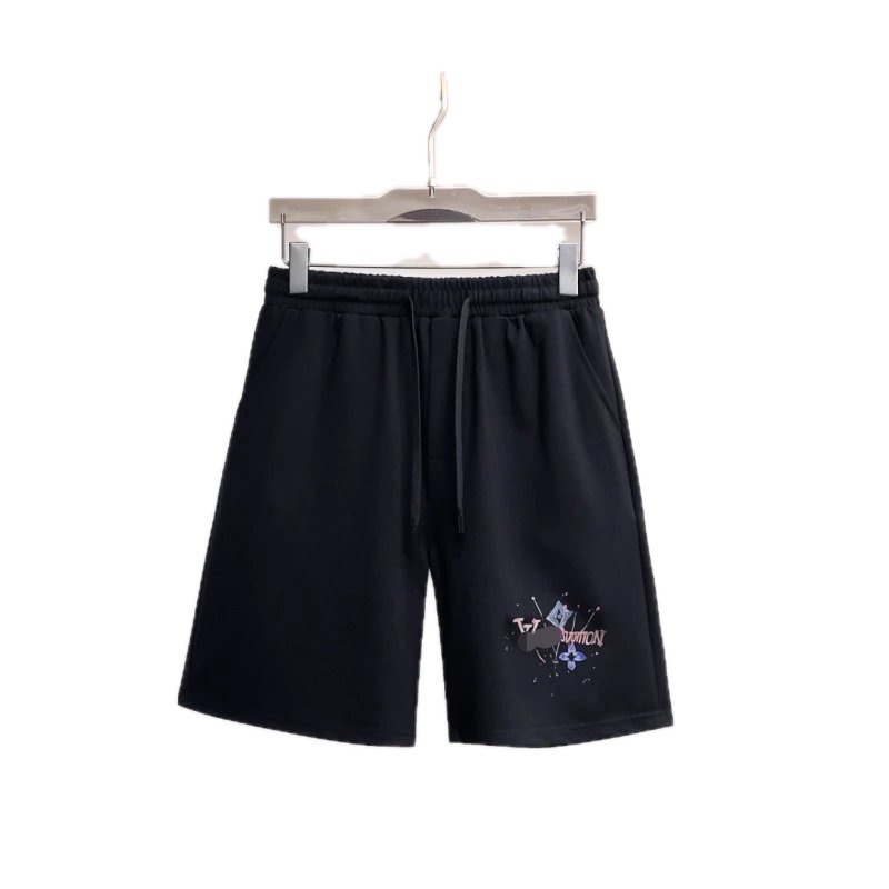 LouisVuitton Graffiti Casual Style Black Shorts