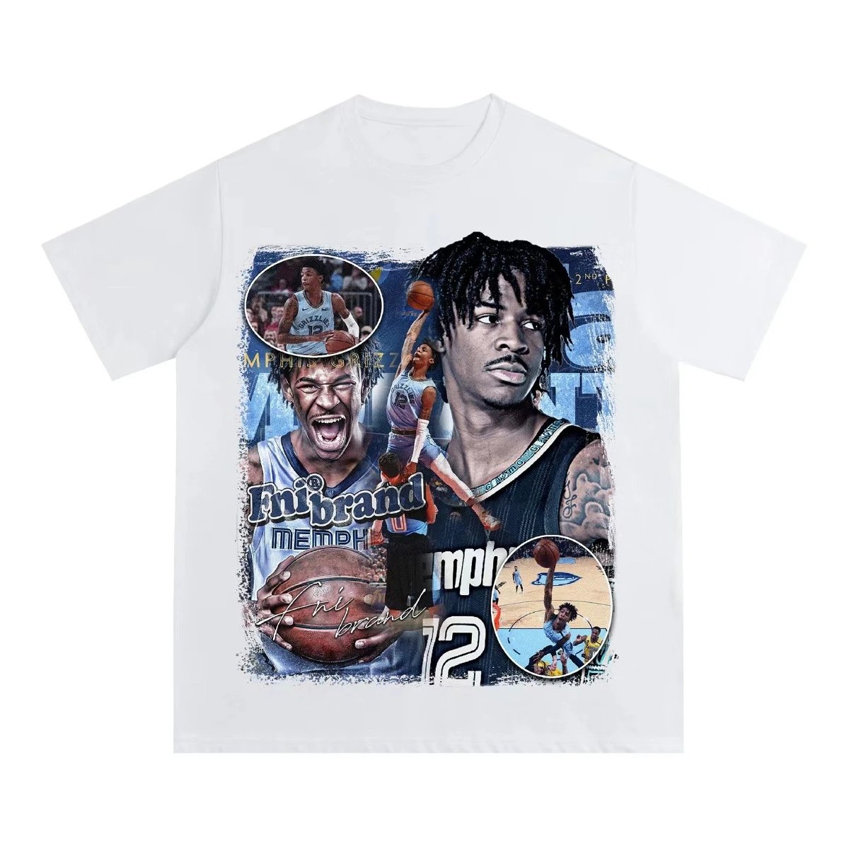 Tupac Travel Portrait graphic T-shirt Black Tupac Collage with Modern Look