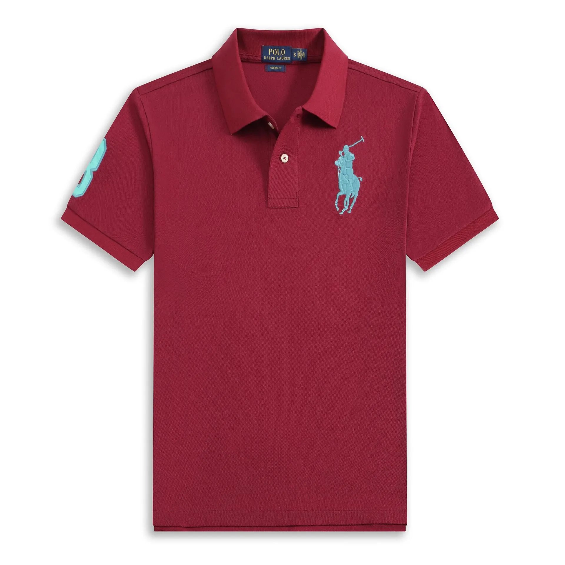 Ralph Lauren Polo with Horse Logo, Burgundy Short-sleeve